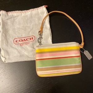 Striped Coach wristlet- used